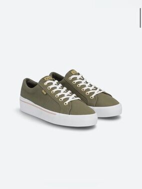 KEDS Jump Kick Duo - Olive Green Canvas Low-Top Sneakers